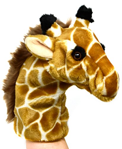 Lashuma Kuscheltier Handpuppe Giraffe, Flauschige Plüschtier Handspielpuppe, Süße Wildtier Kasperpuppe Größe 25 cm