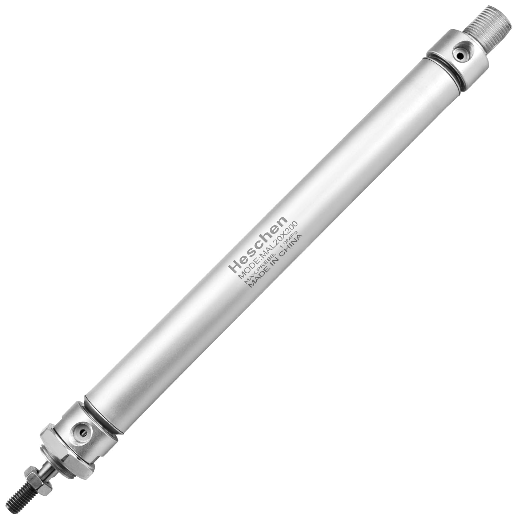 Heschen Silver Pneumatic Slim Air Cylinder Mal 20-200 Pt1/8 Port 20Mm Bore 200Mm Stroke Double Acting
