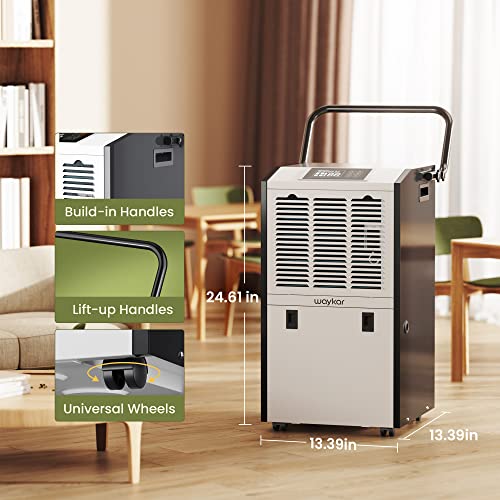 Waykar DP600B 155 Pints Large Commercial Dehumidifier With Drain Hose And Water Tank, Industrial Dehumidifier In Large Space Up To 8000 Sq. Ft For Home, Basements, Whole House thumb #4