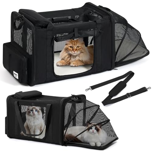25''(L) x 17''(W) x 17''(H) Extra-Large Expandable cat Carrier fo...