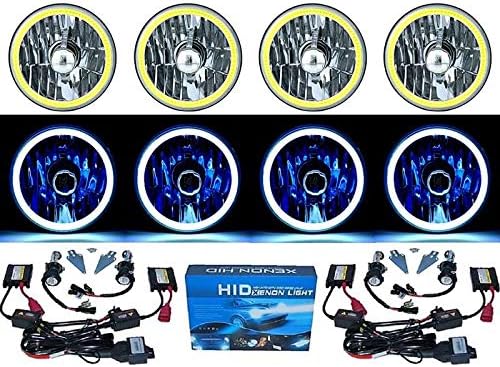 Octane Lighting 5-3/4" White COB SMD LED Halo Angel Eye 6000k 6k Hid Light Bulbs Headlights Set (IMG-001-L-W)