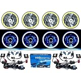 Octane Lighting 5-3/4' White COB SMD LED Halo Angel Eye 6000k 6k Hid Light Bulbs Headlights Set (IMG-001-L-W)