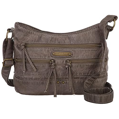 Stone Mountain Boat Shoulder Hobo Handbag One Size Grey