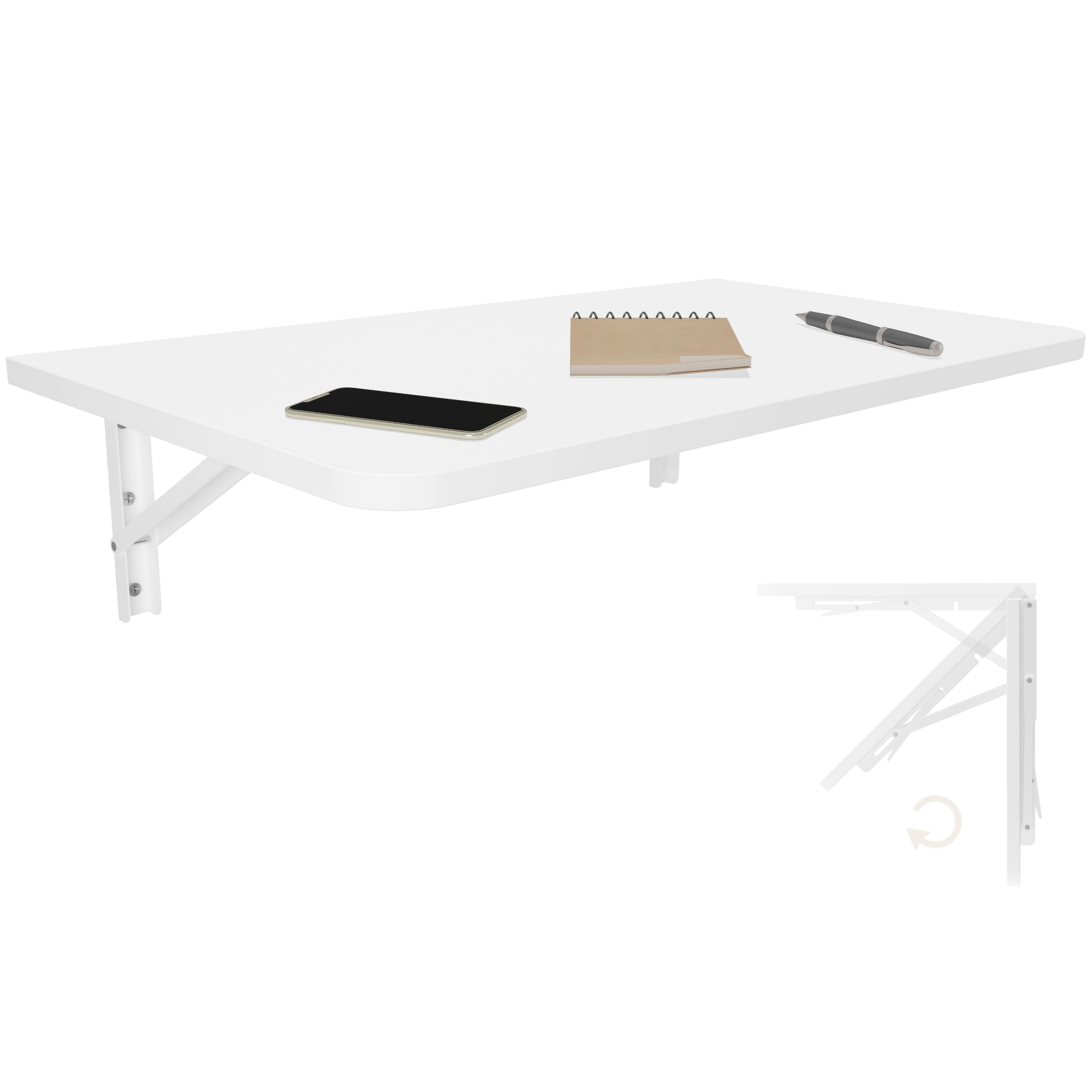 Mesa Plegable de Pared, 70 x 40 cm, en Color Blanco, Mesa de Comedor, Mesa de Cocina, Mesa de Bar, Mesa de Bar, Mesa de Pared, Mesa de pie, Mesa Plegable para Montaje en Pared