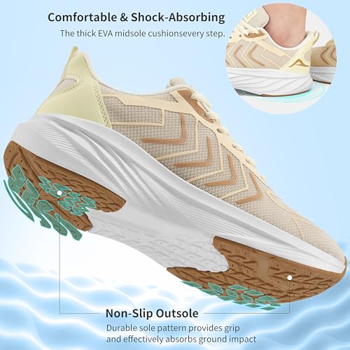 HARENCE Womens Sneakers Tennis Shoes: Comfortable Breathable Non Slip Athletic Walking Running Shoes for Gym Workout Cross Training4