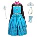 YONIER Carnevale Costume Principessa Regina delle Nevi Anna Vestito Travestimento Vestito Anna Medica Bambina con Mantello Costume per Bambine Costume con Mantellina Tutte Le Taglie