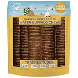 Sweet Comb Buffalo Trachea Tubes Dog Chews, Natural Honey Coated, 5 Pack, 1 Count (Pack of 5)
