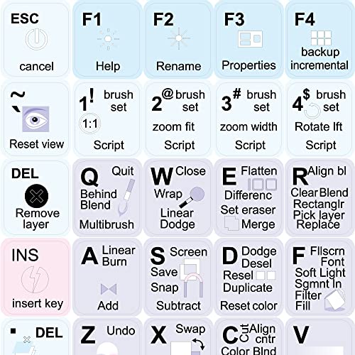 Etiquetas para Teclado KRITA Layout Atajos