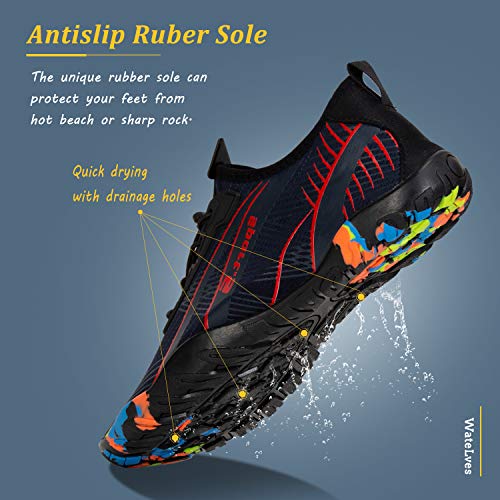 Image of WateLves Water Shoes Mens Womens Beach Swim Shoes Quick-Dry Aqua Socks Pool Shoes for Surf Yoga Water Aerobics