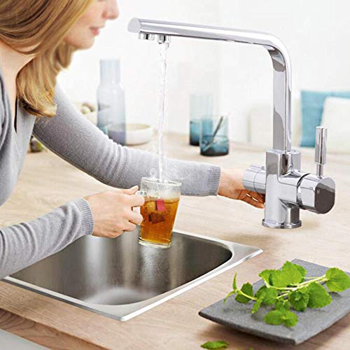 Robinet mitigeur cuisine 3 voies double sortie avec eau filtrée pure - 6