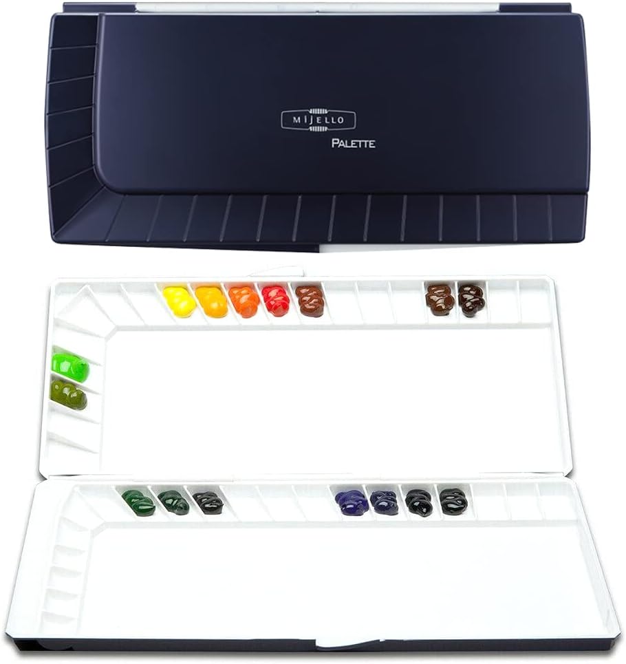 Nano Silver 40 Watercolor Stain Resistant Palette, 390x165x35mm, Modern, Rubber, Silver