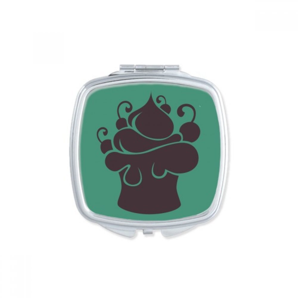 Miroir carré maquillage compact noir motif crème glacée
