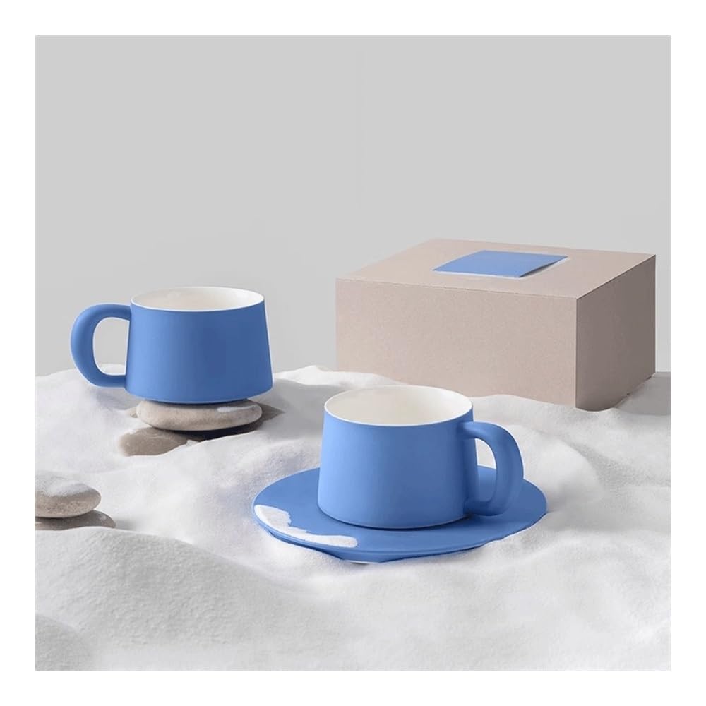 Ceramiczny kubek do kawy Blue Coffee Cup Ceramic Office Brewing Cup Home Milk Tea Instant Coffee Cup 10.1 Oz (300ml) Breakfast Milk Cup Filiżanki kawy