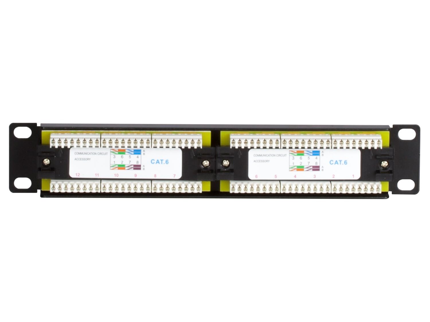 cat6 Patch Panel 10 pollici, 8 porte, Pannello Patch 12 porte UTP, FTP CAT 6 Nero 12-Ports UTP