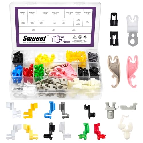 Kit d'assortiment de pinces à tige de verrouillage de porte de voiture Swpeet 165 pièces