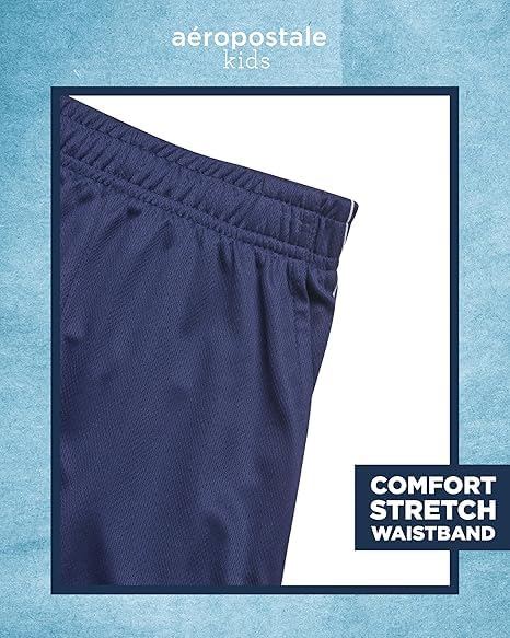 Image of AEROPOSTALE Boys Shorts Set 2 Piece Graphic Tee and Mesh Athletic Shorts | Poly-Cotton Graphic Tee, Pull On Mesh Shorts with Elastic Waist, Regular Fit
