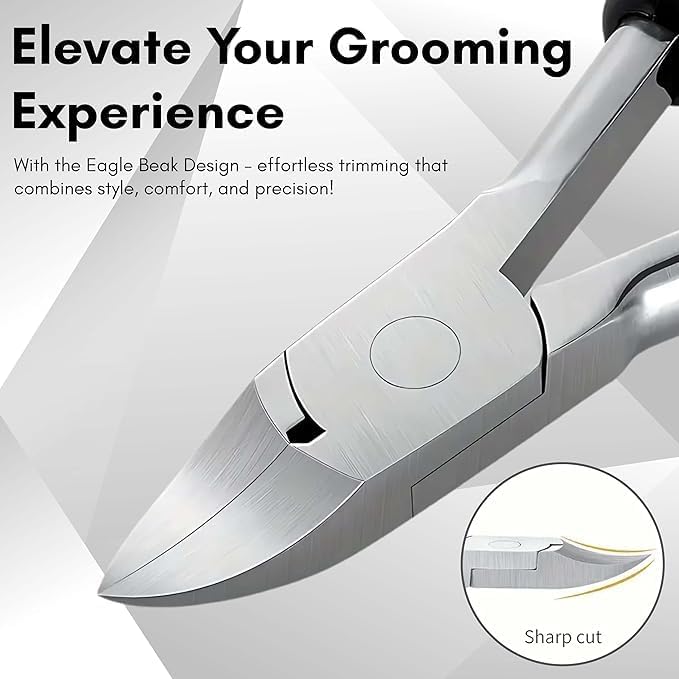 Aanahil Toe Nail Clipper for Ingrown & Thick Toenails Heavy Duty Toenail Trimmer Pedicure Tool with Long Handle & Soft Grip Professional Nail Cutter for Seniors & Foot Care (Black) 3