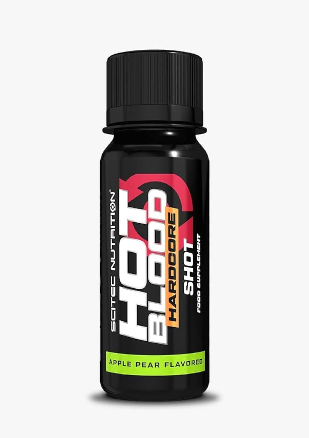 Scitec Nutrition Hot Blood Hardcore Shot 60ml Apple Pear Flavour | 400mg Caffeine Pre-Workout Energy Drink | Sugar-Free, Convenient Energy Boost for Stamina & Performance | Dual Serving for Workouts