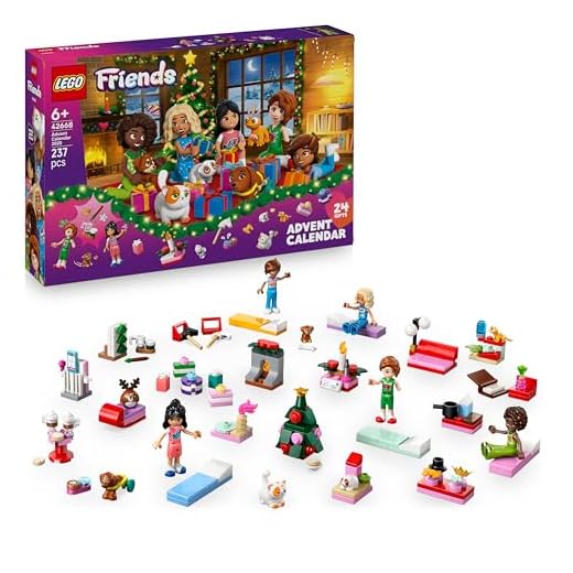 LEGO Friends Adventskalender 2025 - Weihnachten Spielzeug mit 24 Überraschungen inkl. 5 Minifiguren, 5 Tierfiguren und viel Zubehör - Kinder Geschenk für Mädchen und Jungen ab 6 Jahren - 42668