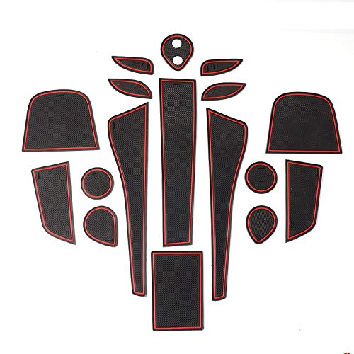 Car Interior Door Slot Pads Anti-dust Non-Slip Door Groove Gate Slot Mats Door Cup Arm Box Storage Mat Pad Fit for 2018 2019 Toyota CHR CH-R,Red