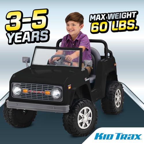 image for Kid Trax 6V Ford Bronco Ride-On Toy for Ages 3-5, Battery Powered, LED