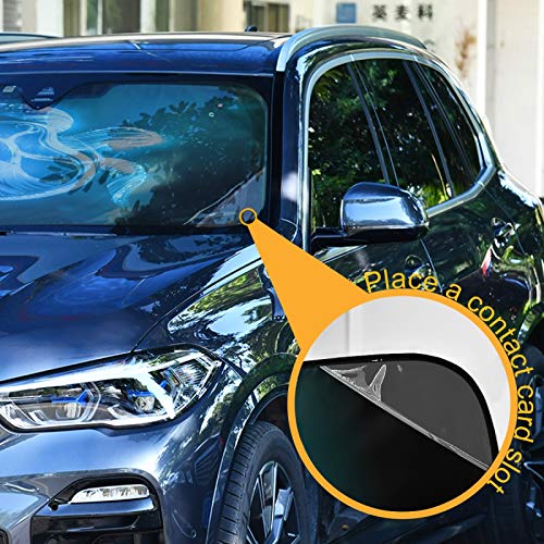 Dussdil Summer Sea Turtle Floral Car Windshield Sunshades Ocean Blue Tortoise Sun Shade Reflective Uv Rays Protector Keep Cool Visor Cover Foldable Retractable For Car Truck Suv #TOP4