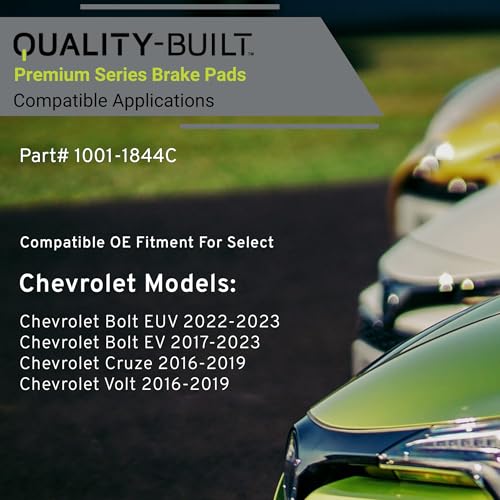 Image of QUALITY-BUILT Front Ceramic Brake Pads, Premium 1001-1844C, Compatible with 2016-2023 Chevrolet (Bolt EUV,Bolt EV,Cruze,Volt)