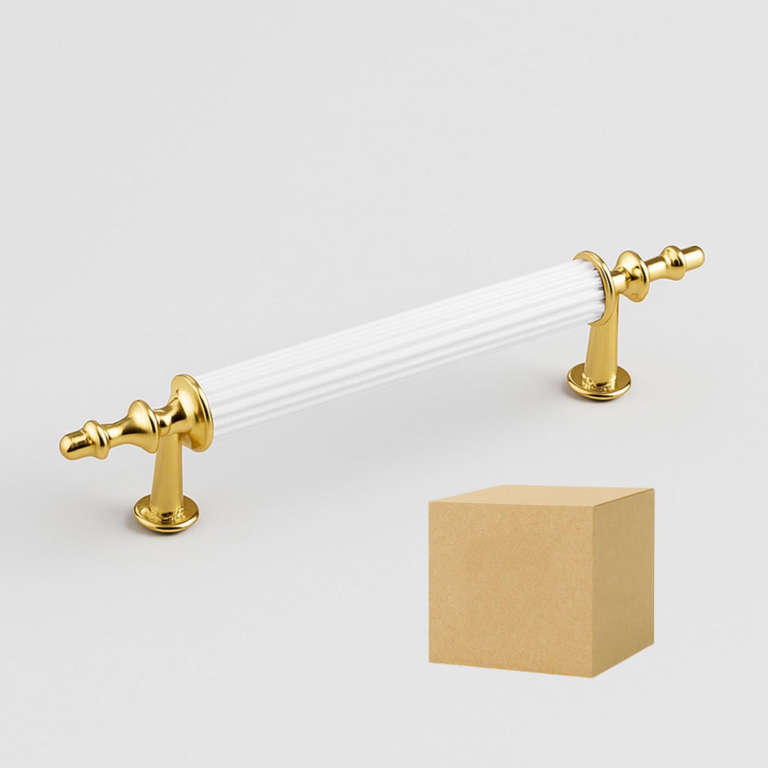 Ovacık 10 ADET Gold Altın Beyaz 96 mm Metal Kulp Mobilya Çekmece Dolap Kapak Kulpu Kulbu Kulpları