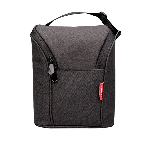 Leichte, isolierte Kühltasche, tiefkühlgeeignete Tasche für Baby-Fläschchen, mit Reißverschluss Schwarz 