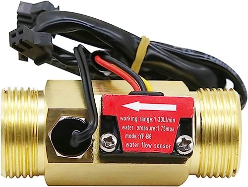 Capteur de débit d'eau 1/2 pouce deux-en-un avec sonde de température interne