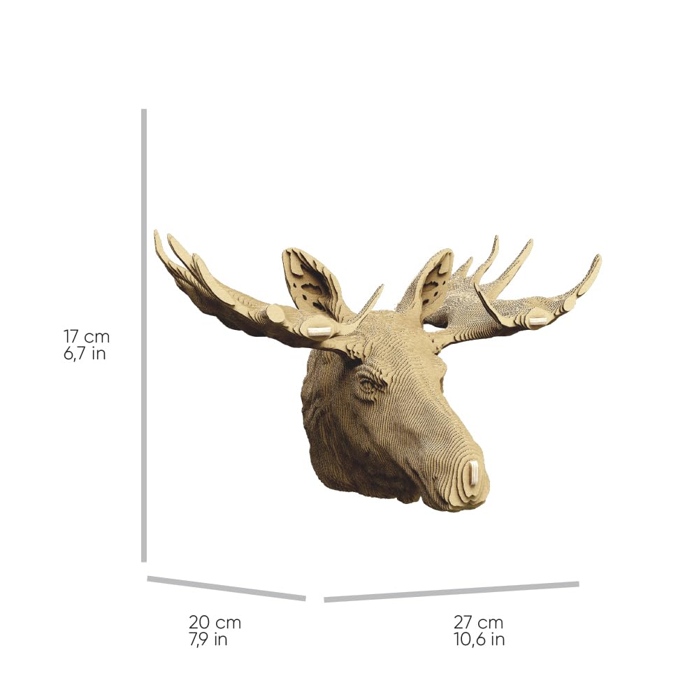 Élan Puzzle 3D en Carton – Maquette à Monter | 308 Pièces, 27 × 20 × 17 cm – Kit Sculpture DIY à Peindre, Matériaux Recyclés, Ados & Adultes, Idée Cadeau Déco