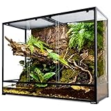 REPTI ZOO Large Glass Reptile Tank 48'x18'x36', 130 Gallon Vertical Reptile Terrarium with Front Opening Door & Ventilated Mesh, Paludarium Tank for Chameleon lizard Frogs Arboreal Reptiles Amphibians