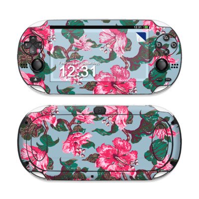 Vintage Hibiscus Design Protective Decal Skin Sticker (High Gloss Coating) for Sony Playstation PS Vita Handheld
