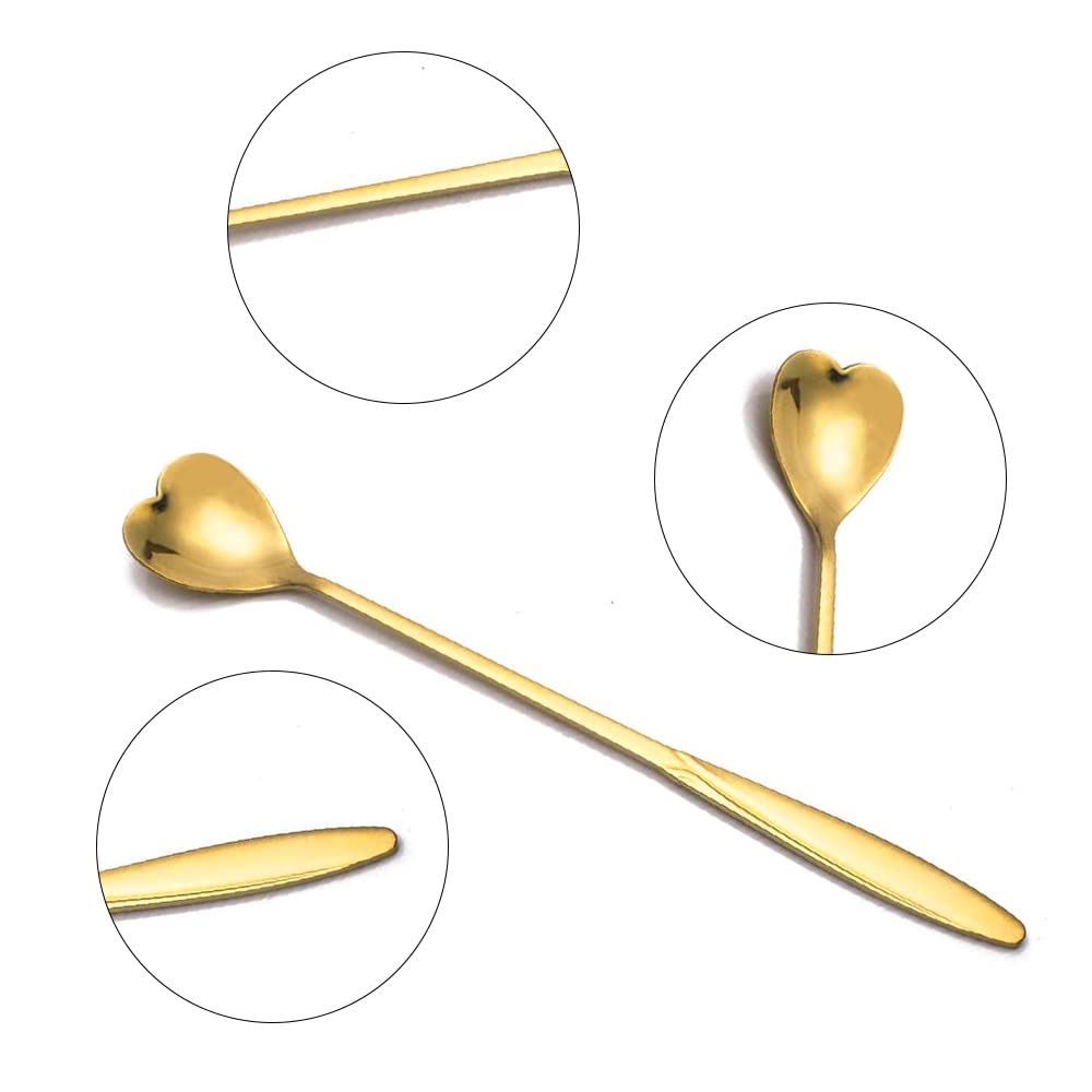 Set 6 Cucchiaini Caffè a Forma Di Cuore in Acciaio Inox
