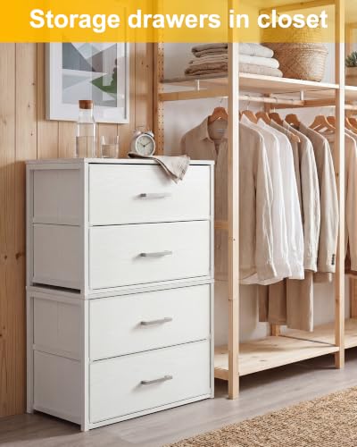 Image of Fixwal Closet Drawers for Clothes, 2 Pack, 4 Drawers Stackable, 21.2 inch Wide
