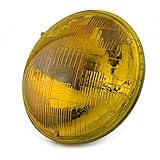 Boldness 7inch Basic Halogen Sealed Beam Headlight Hi/Low Beam 50W/60W for Motorcycle Vintage Old School for Cafe Racer Bobber Chopper (Amber)