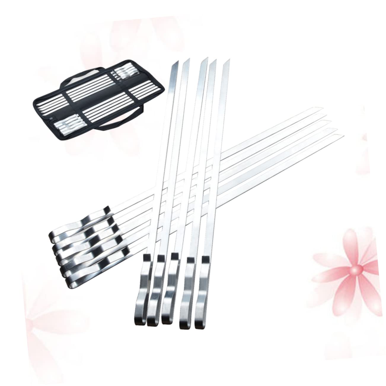 Brochettes de Barbecue Longues 42cm 10 Pcs Acier Inoxydable Ambiance Noël