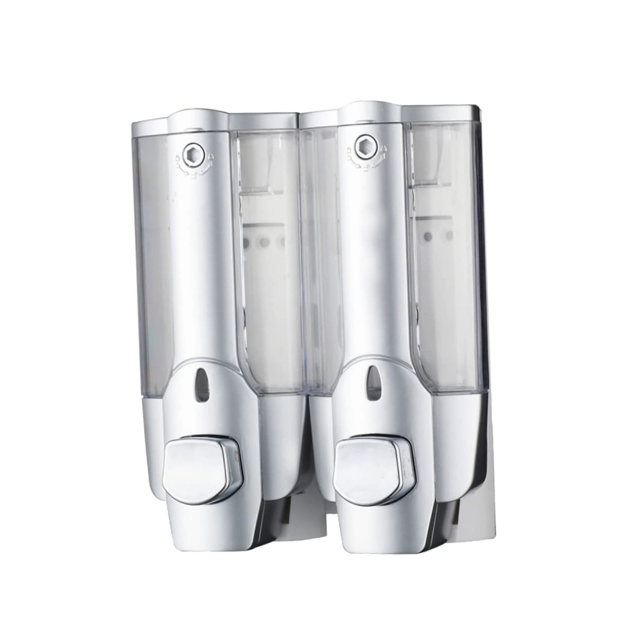 ABOOFAN 1pc Wall Mounted Double Head Liquid Soap Dispenser Refillable Shampoo Bottle for Easy Use Bathroom Shower Practical Plastic Container for Shampoo Conditioner and Lotion