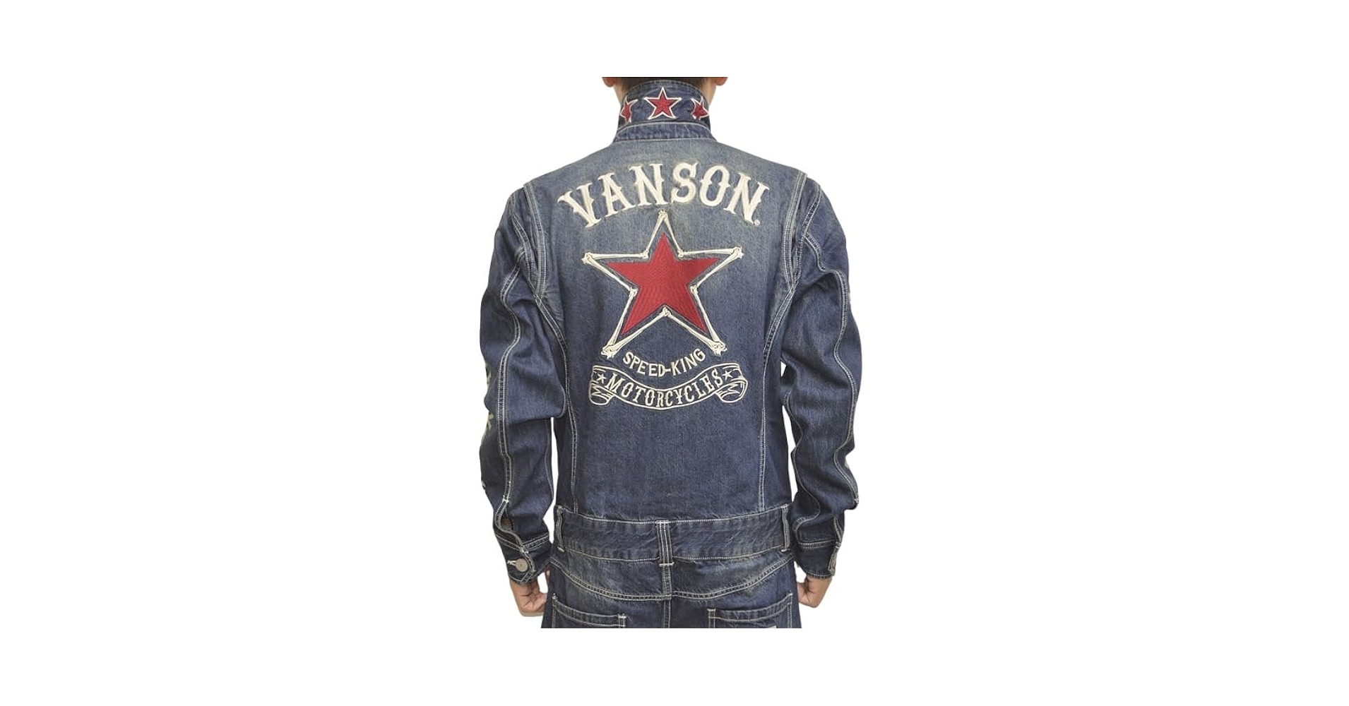 【美品】廃盤モデル VANSON つなぎ デニムオールインワン ワンスター XL VANSON（バンソン）デニム刺繍オールインワン つなぎ フライング