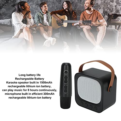 Shanrya Máquina de karaokê, portátil, multifuncional, recarregável, 6 efeitos sonoros, máquina de al