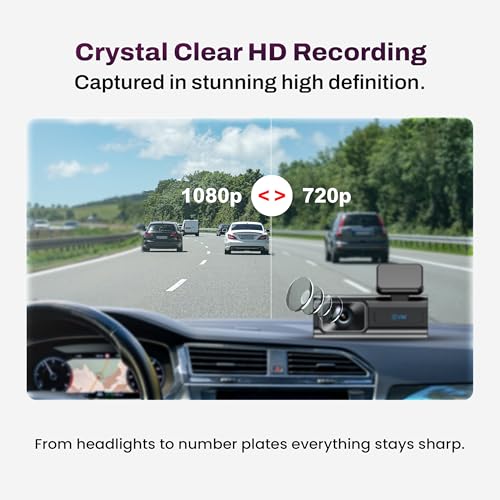 Image of EVM Dash Cam Full HD 1080P | Car Dash Camera with WiFi | 120 Wide Angle | Loop Recording | G-Sensor | App Control | Type-C | 1 Year Warranty (EVM-DCAM-01)