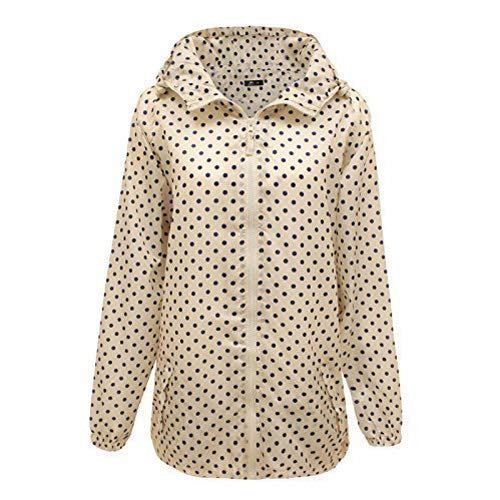 Anucci Ladies Navy Cream Polka DOT Festival Camping Jacket Raincoat MAC in Bag 12-18