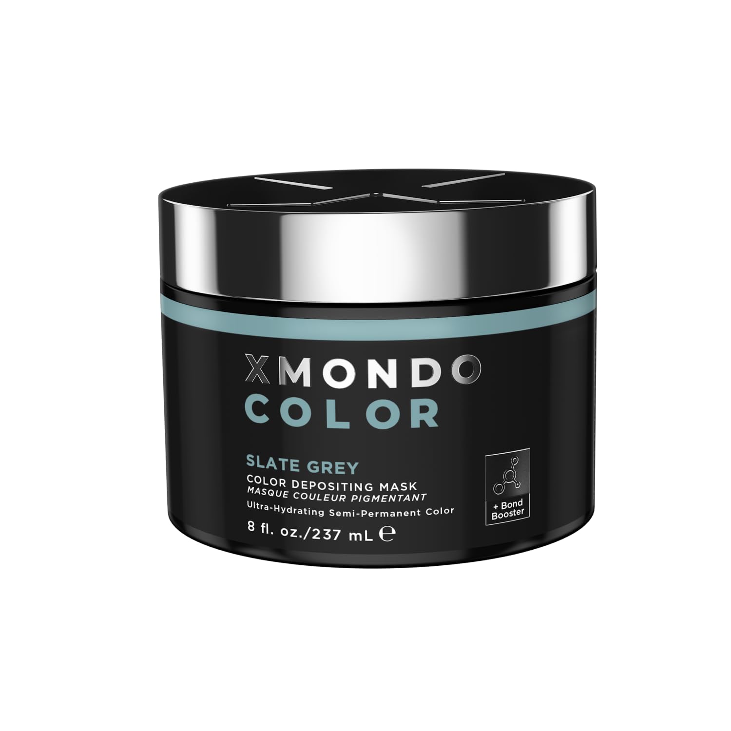 XMONDOColor Slate Grey Depositing Mask & Semi-Permanent Grey Hair Dye | Infused with Bond Booster Technology & Hyaluronic Acid for Nourishment, Revitalization & Repair, Vegan Formula, 8 Fl Oz 1-Pack