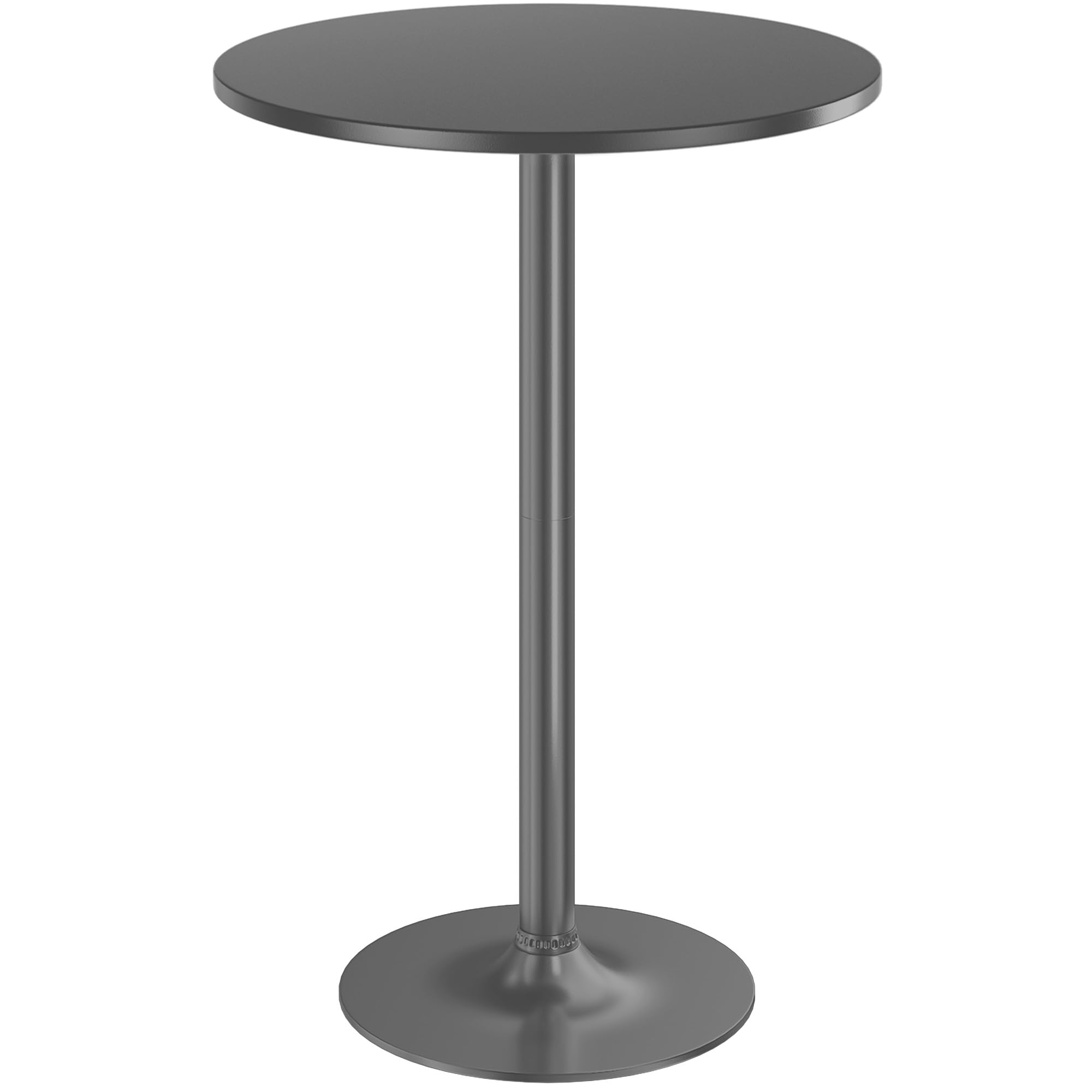 Furmax Bistro Pub Table Round Bar Height Cocktail Table for Home Bar, Small Round Bar Tables for Party, Dining Room, Living Room and Wedding, Metal Base MDF Top Obsidian, 40.6 Inch Height (1, Black-1)