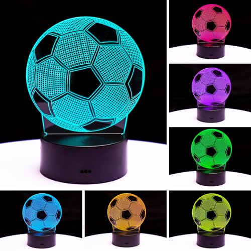 Lámpara 3D de ilusión óptica fútbol con control remoto miniatura 4