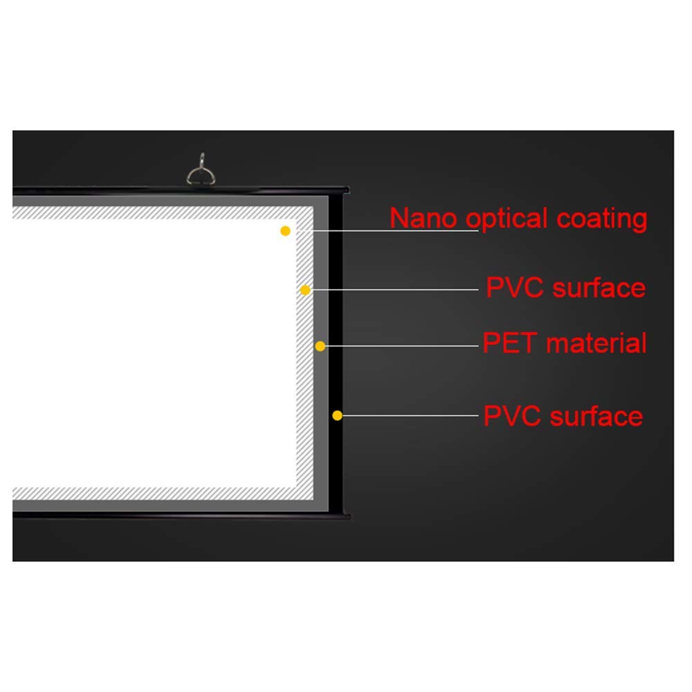 Telo Da Proiezione/4: 3 HD Portatile/60 Pollici a Parete Schermo Proiezione/Adatto per Home Theater,Uffici Scolastici,Interni Ed esterni/B / 116×87cm