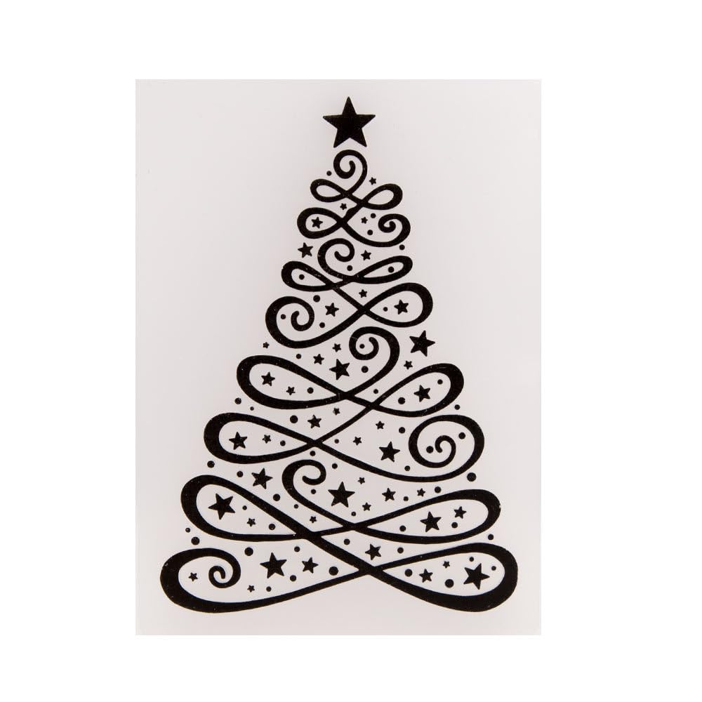 Arbuya Christmas Tree Texture 3D Large Plastic Embossing Folders for Card Making or Journaling Flowers DIY Template Photo Album Paper Handmade Scrapbooking Craft Decoration Mold 5.82