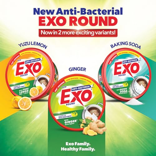 Image of Exo Anti-Bacterial Dishwash Bar 500gm | Power of Bio-Enzymes Removes Tough Grease | Complete Dishwashing Solution With Yuzu Lemon for Malodor Buster | Experience Hygienic & Superior Cleaning