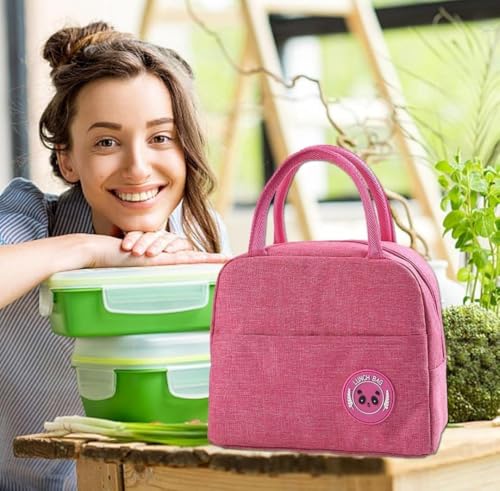 Image of Milton Lunch Bag for Office Men & Women | Insulated Thermal Lunch Tote | Portable Waterproof Tiffin Bag for Work, School, College, Travel & Picnic - Pink