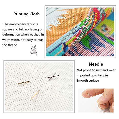 Stamped Cross Stitch Kits For Beginners Full Range Of Cross Stitching Preprinted Pattern For Kids Or Adults, Embroidery Needlepoint Starter Kits-Daisy Vase, 15X18 Inch #TOP3